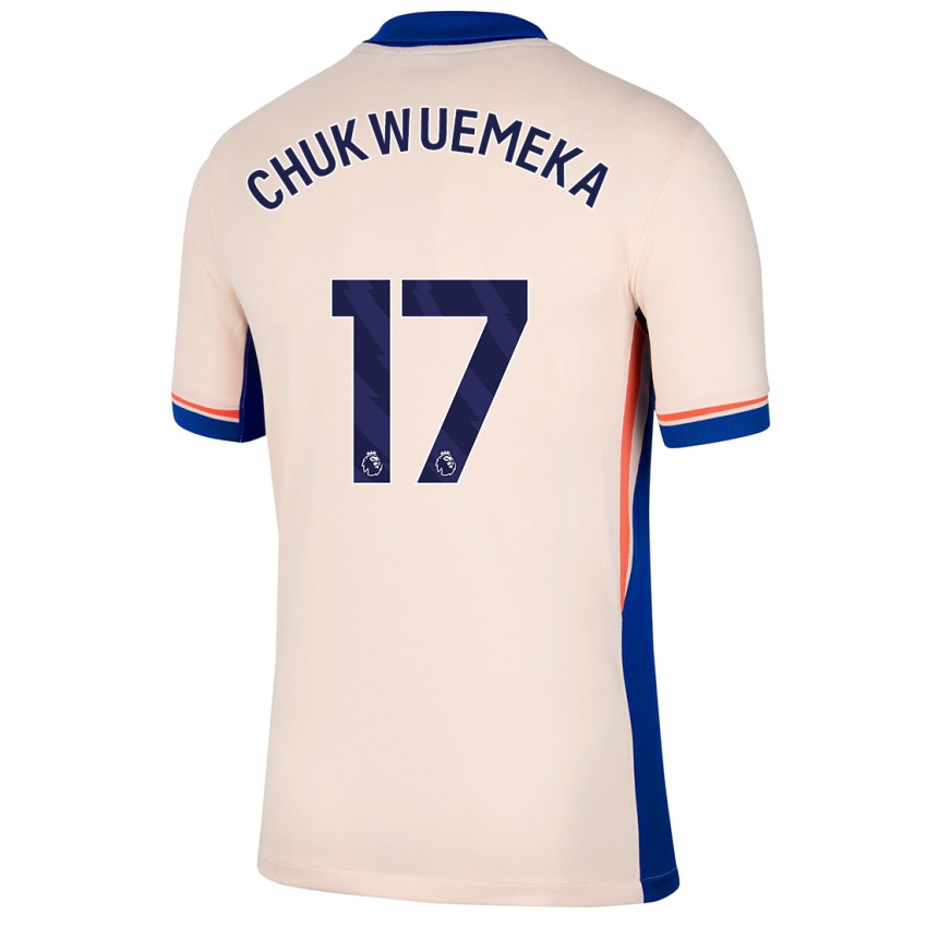 Hombre Camiseta Carney Chukwuemeka #17 Beige Claro 2ª Equipación 2024/25 La Camisa Chile