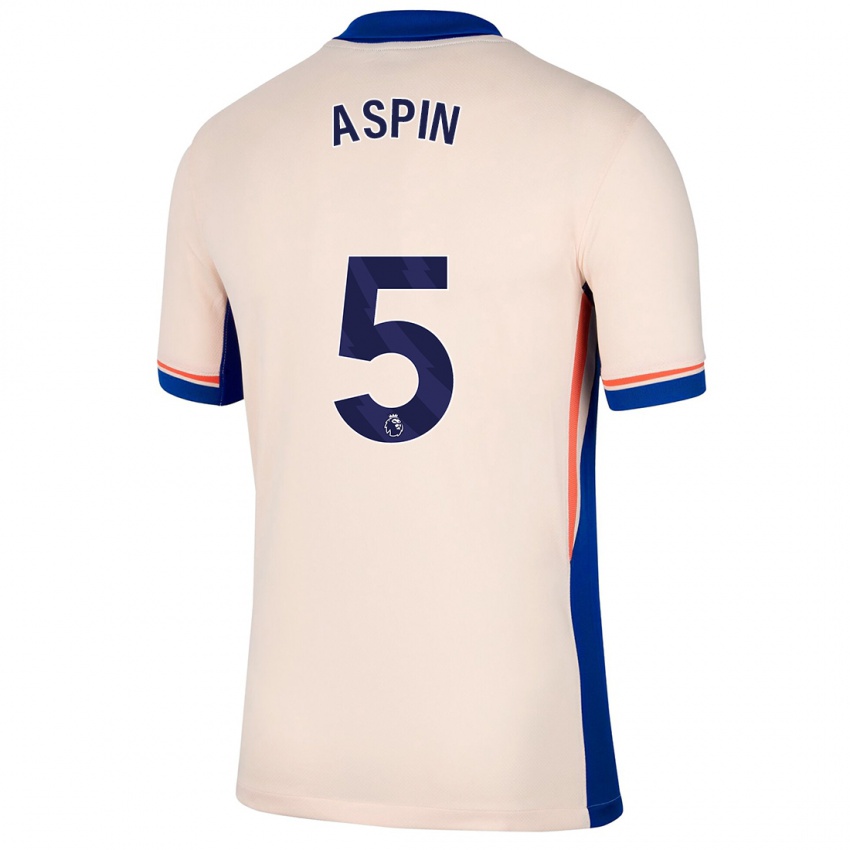 Hombre Camiseta Brooke Aspin #5 Beige Claro 2ª Equipación 2024/25 La Camisa Chile