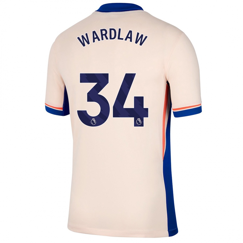 Hombre Camiseta Charlotte Wardlaw #34 Beige Claro 2ª Equipación 2024/25 La Camisa Chile