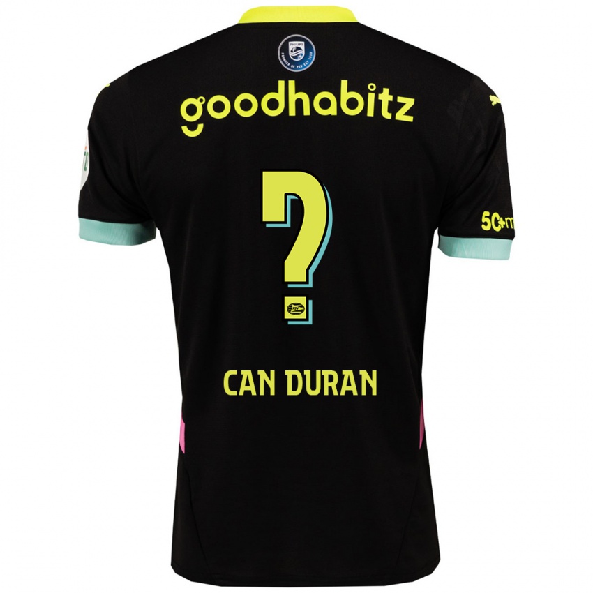 Hombre Camiseta Emre Can Duran #0 Negro Amarillo 2ª Equipación 2024/25 La Camisa Chile