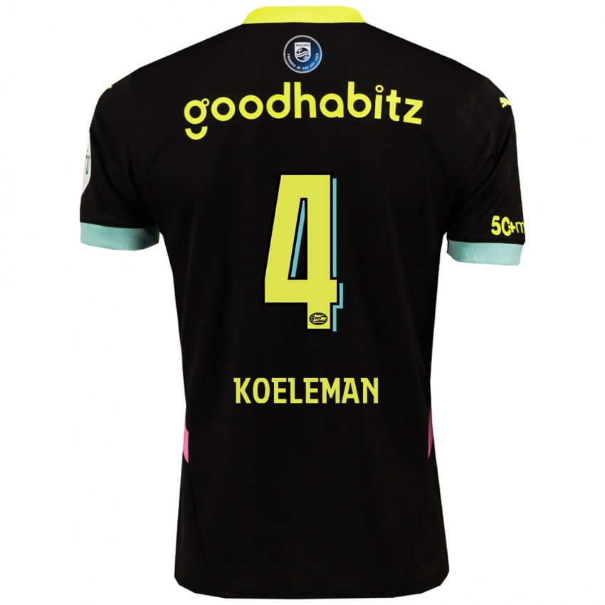 Hombre Camiseta Senna Koeleman #4 Negro Amarillo 2ª Equipación 2024/25 La Camisa Chile