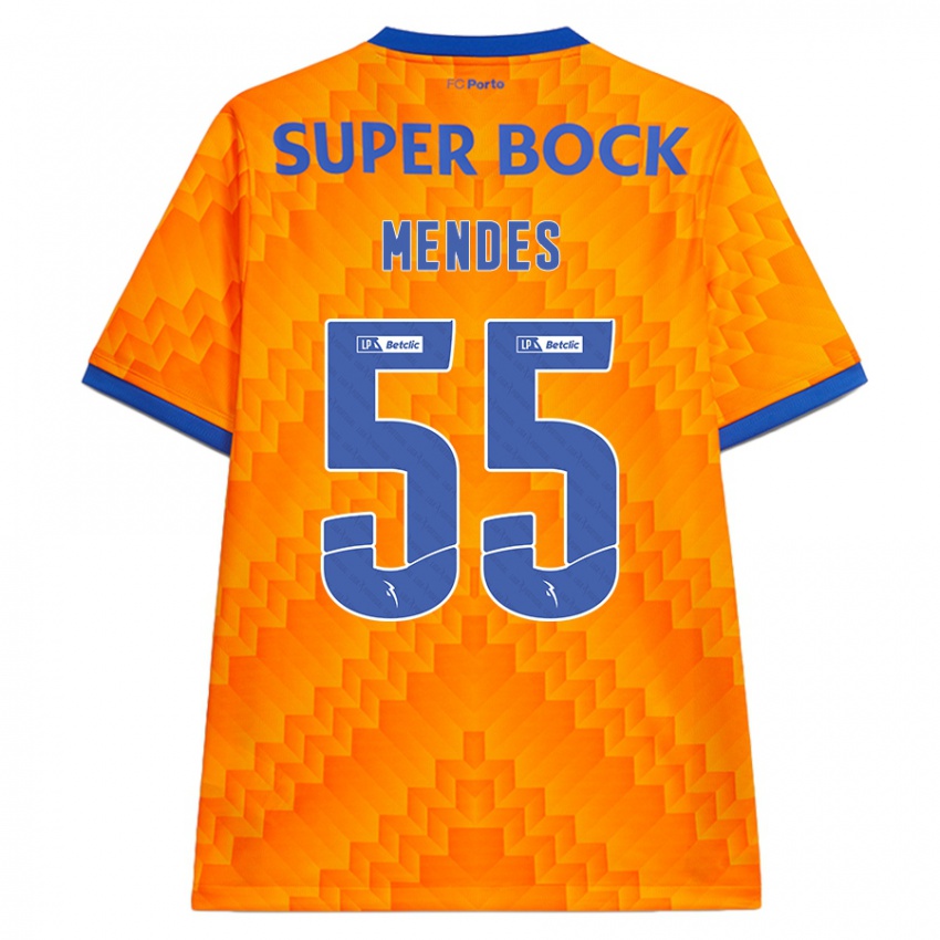 Hombre Camiseta Joao Mendes #55 Naranja 2ª Equipación 2024/25 La Camisa Chile