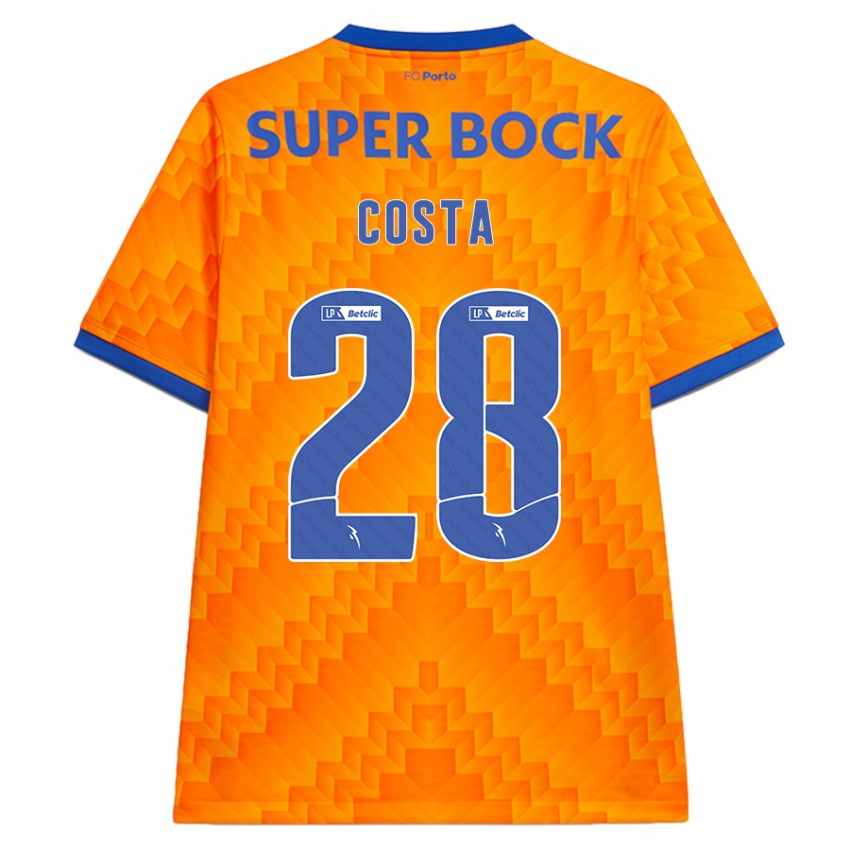 Hombre Camiseta Bruno Costa #28 Naranja 2ª Equipación 2024/25 La Camisa Chile