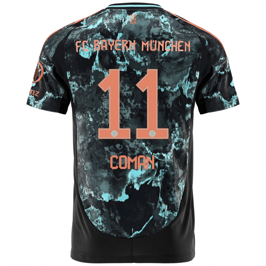 Hombre Camiseta Kingsley Coman #11 Negro 2ª Equipación 2024/25 La Camisa Chile