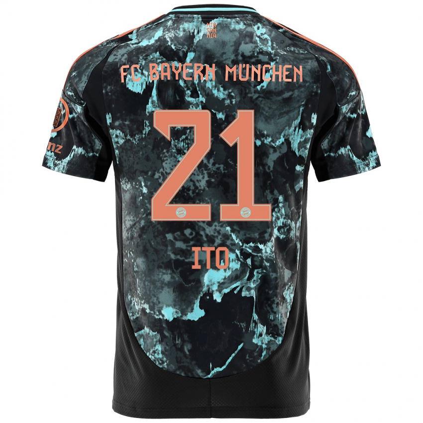 Hombre Camiseta Hiroki Ito #21 Negro 2ª Equipación 2024/25 La Camisa Chile