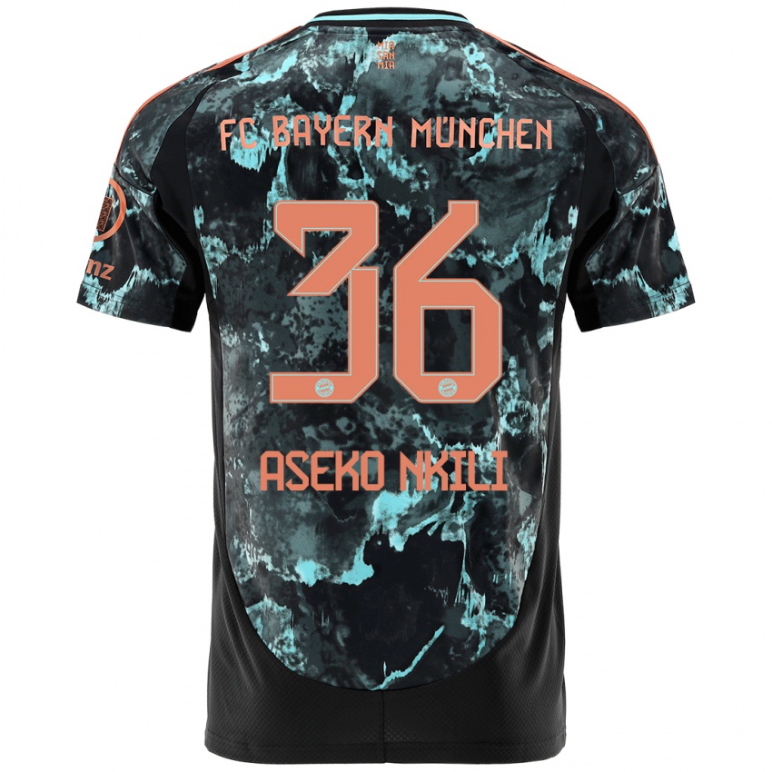 Hombre Camiseta Noel Aseko Nkili #36 Negro 2ª Equipación 2024/25 La Camisa Chile