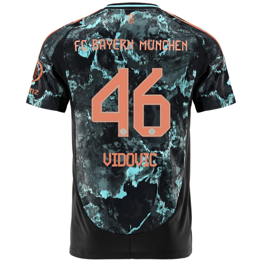 Hombre Camiseta Gabriel Vidovic #46 Negro 2ª Equipación 2024/25 La Camisa Chile