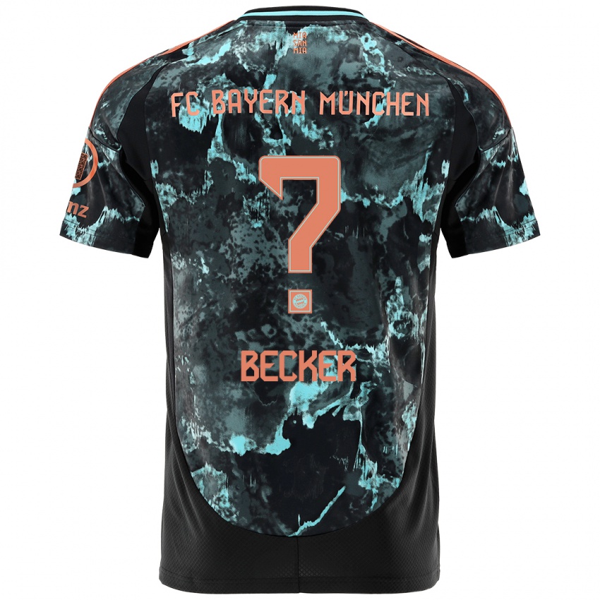 Hombre Camiseta Lennard Becker #0 Negro 2ª Equipación 2024/25 La Camisa Chile