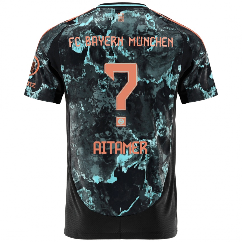 Hombre Camiseta Younes Aitamer #0 Negro 2ª Equipación 2024/25 La Camisa Chile