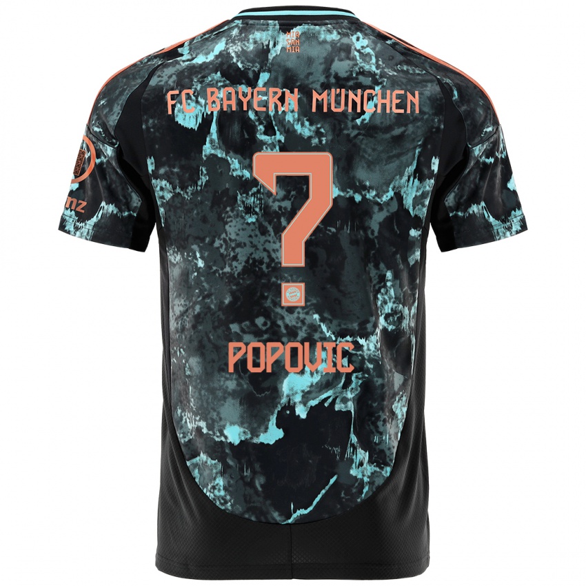 Hombre Camiseta Marko Popovic #0 Negro 2ª Equipación 2024/25 La Camisa Chile