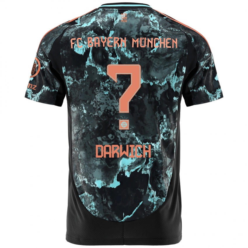 Hombre Camiseta Maher Darwich #0 Negro 2ª Equipación 2024/25 La Camisa Chile