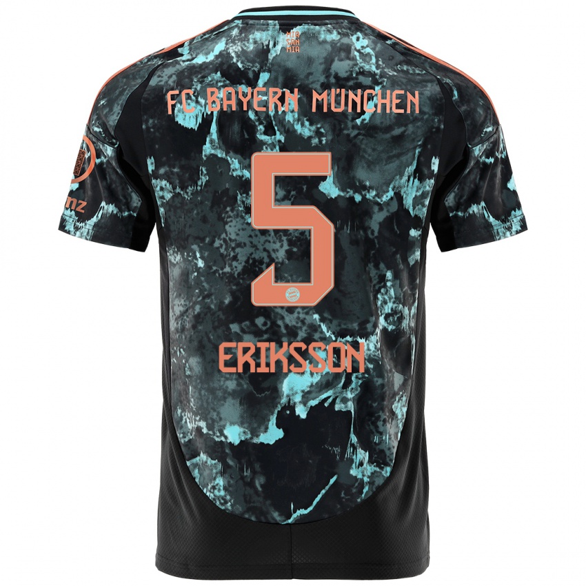 Hombre Camiseta Magdalena Eriksson #5 Negro 2ª Equipación 2024/25 La Camisa Chile