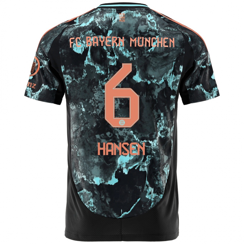 Hombre Camiseta Tuva Hansen #6 Negro 2ª Equipación 2024/25 La Camisa Chile