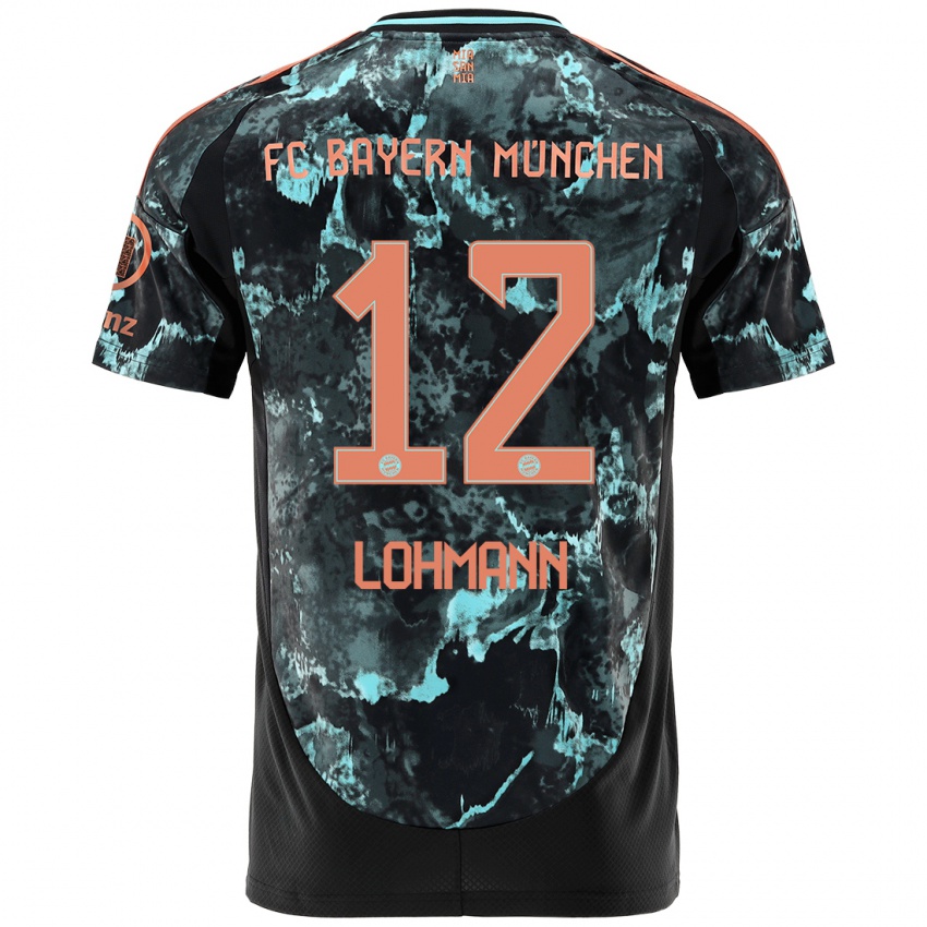 Hombre Camiseta Sydney Lohmann #12 Negro 2ª Equipación 2024/25 La Camisa Chile