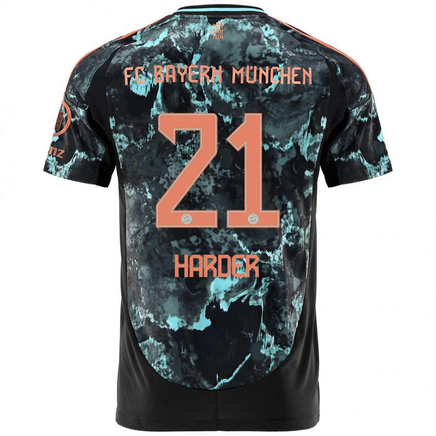 Hombre Camiseta Pernille Harder #21 Negro 2ª Equipación 2024/25 La Camisa Chile