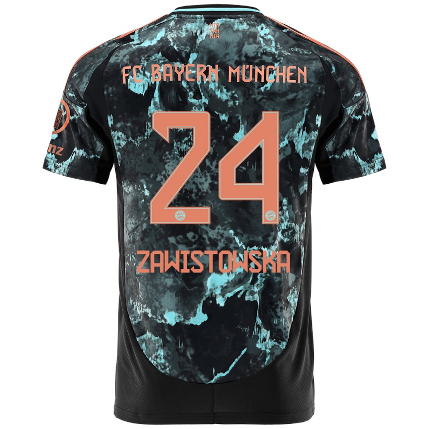 Hombre Camiseta Weronika Zawistowska #24 Negro 2ª Equipación 2024/25 La Camisa Chile