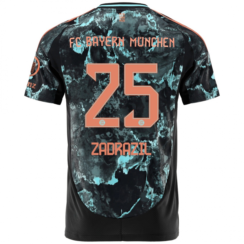 Hombre Camiseta Sarah Zadrazil #25 Negro 2ª Equipación 2024/25 La Camisa Chile