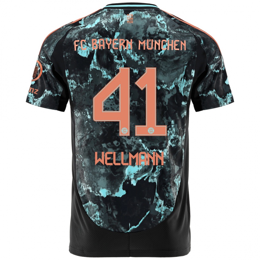 Hombre Camiseta Anna Wellmann #41 Negro 2ª Equipación 2024/25 La Camisa Chile