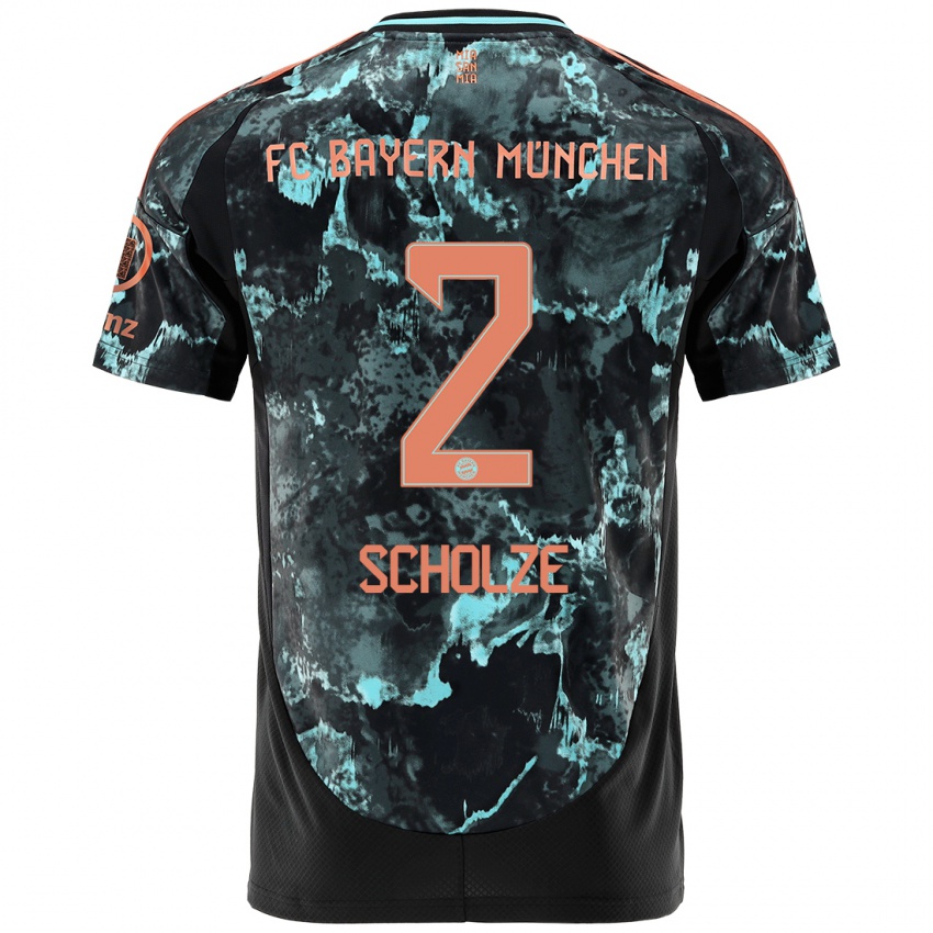 Hombre Camiseta Max Scholze #2 Negro 2ª Equipación 2024/25 La Camisa Chile