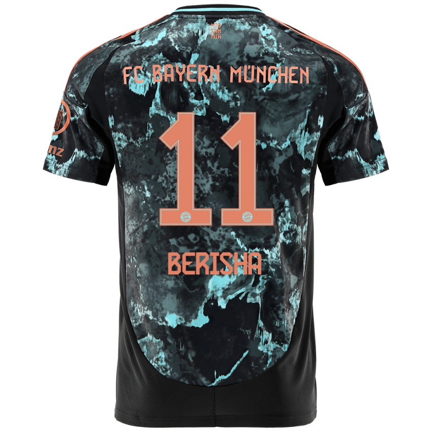 Hombre Camiseta Dion Berisha #11 Negro 2ª Equipación 2024/25 La Camisa Chile