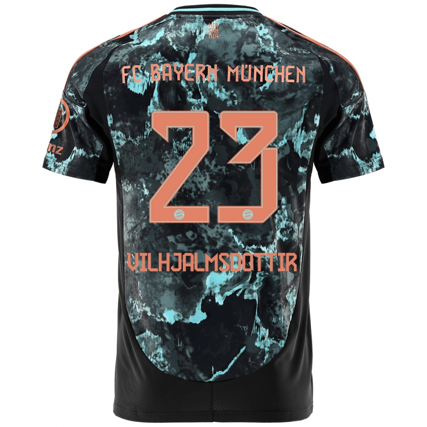 Hombre Camiseta Karolina Lea Vilhjalmsdottir #23 Negro 2ª Equipación 2024/25 La Camisa Chile