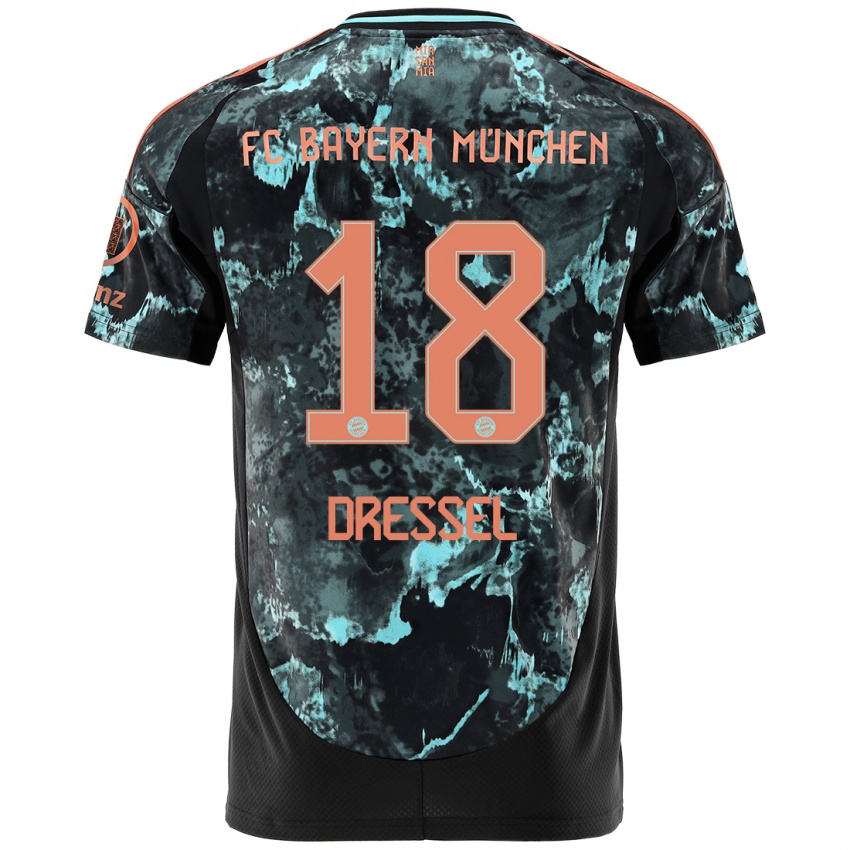 Hombre Camiseta Timon Dressel #18 Negro 2ª Equipación 2024/25 La Camisa Chile