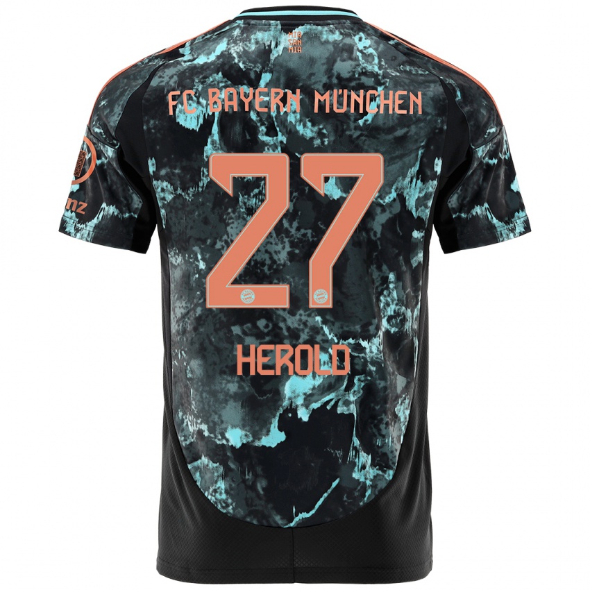 Hombre Camiseta David Herold #27 Negro 2ª Equipación 2024/25 La Camisa Chile