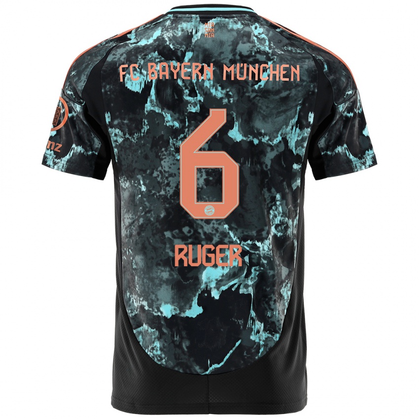 Hombre Camiseta Kurt Ruger #6 Negro 2ª Equipación 2024/25 La Camisa Chile