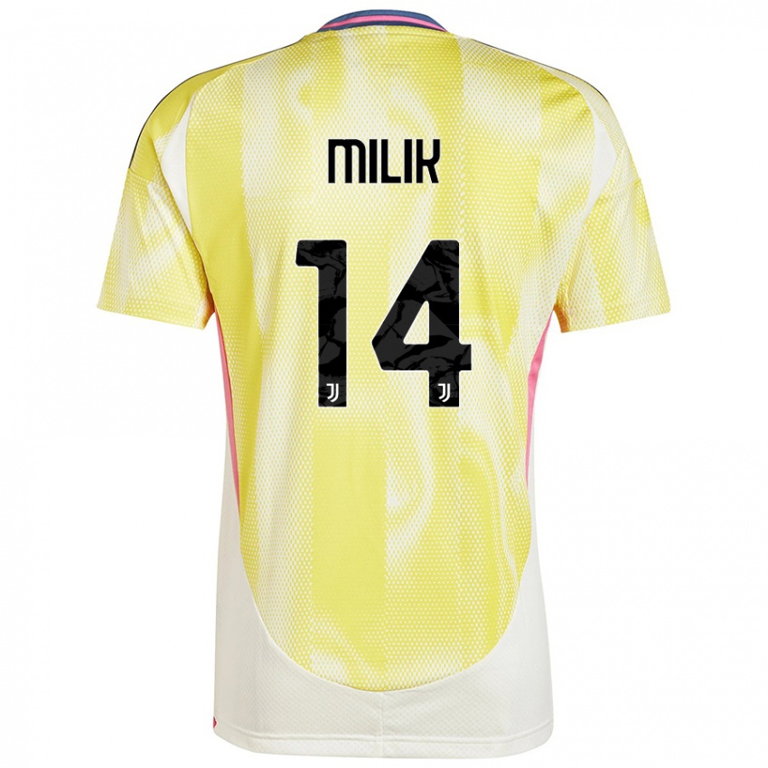 Hombre Camiseta Arkadiusz Milik #14 Amarillo Solar 2ª Equipación 2024/25 La Camisa Chile