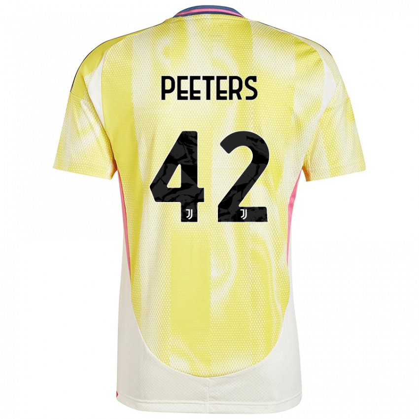 Hombre Camiseta Daouda Peeters #42 Amarillo Solar 2ª Equipación 2024/25 La Camisa Chile