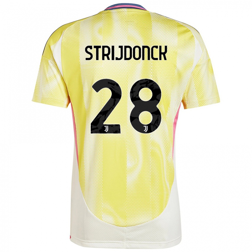 Hombre Camiseta Bayron Strijdonck #28 Amarillo Solar 2ª Equipación 2024/25 La Camisa Chile