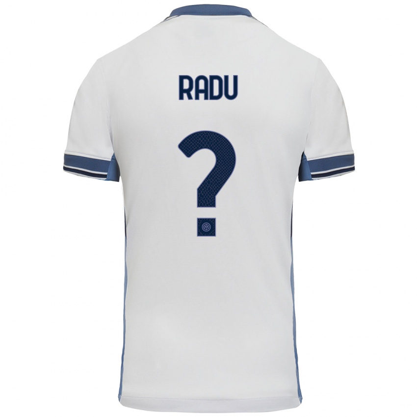 Hombre Camiseta Andrei Radu #0 Blanco Gris 2ª Equipación 2024/25 La Camisa Chile