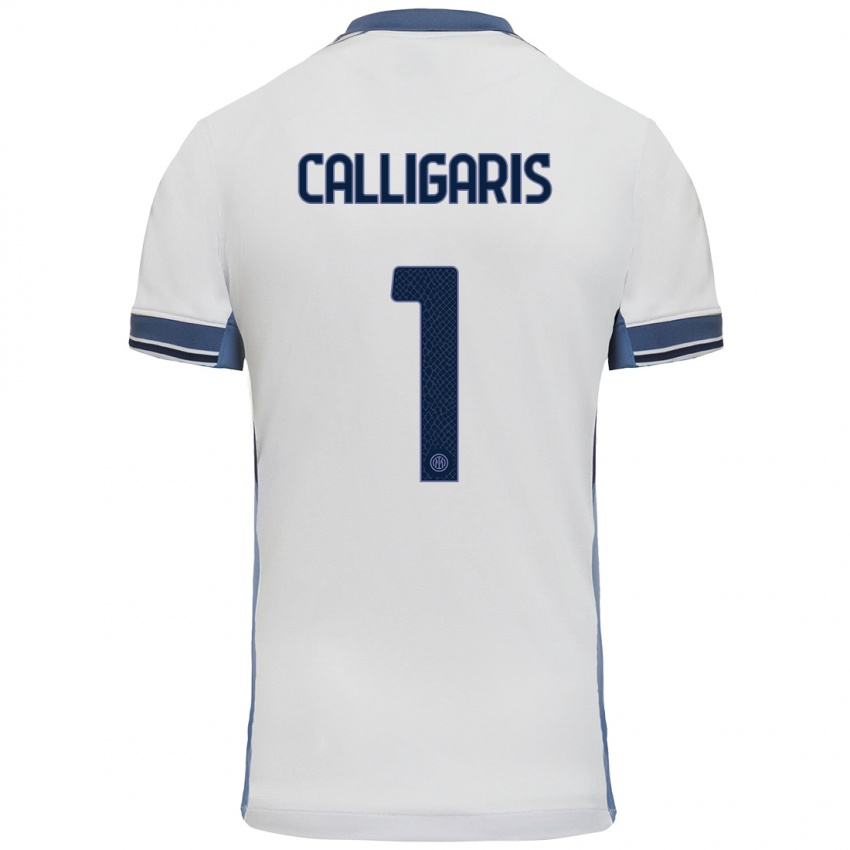 Hombre Camiseta Alessandro Calligaris #1 Blanco Gris 2ª Equipación 2024/25 La Camisa Chile