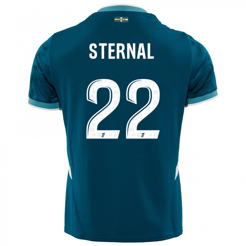 Hombre Camiseta Enzo Sternal #22 Azul Turquesa 2ª Equipación 2024/25 La Camisa Chile