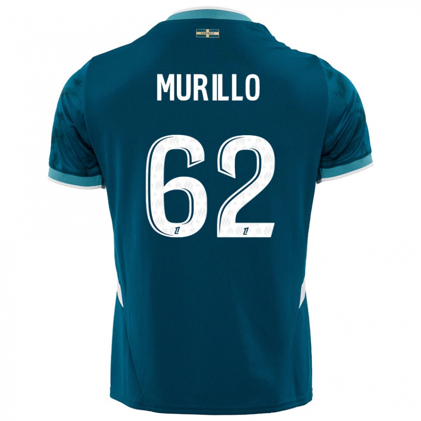 Hombre Camiseta Amir Murillo #62 Azul Turquesa 2ª Equipación 2024/25 La Camisa Chile