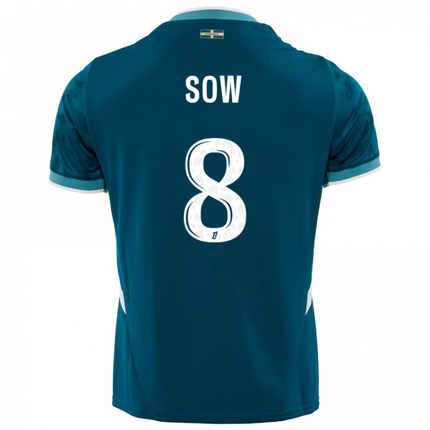 Hombre Camiseta Mbayang Sow #8 Azul Turquesa 2ª Equipación 2024/25 La Camisa Chile