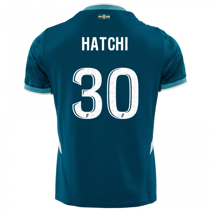 Hombre Camiseta Anaïs Hatchi #30 Azul Turquesa 2ª Equipación 2024/25 La Camisa Chile