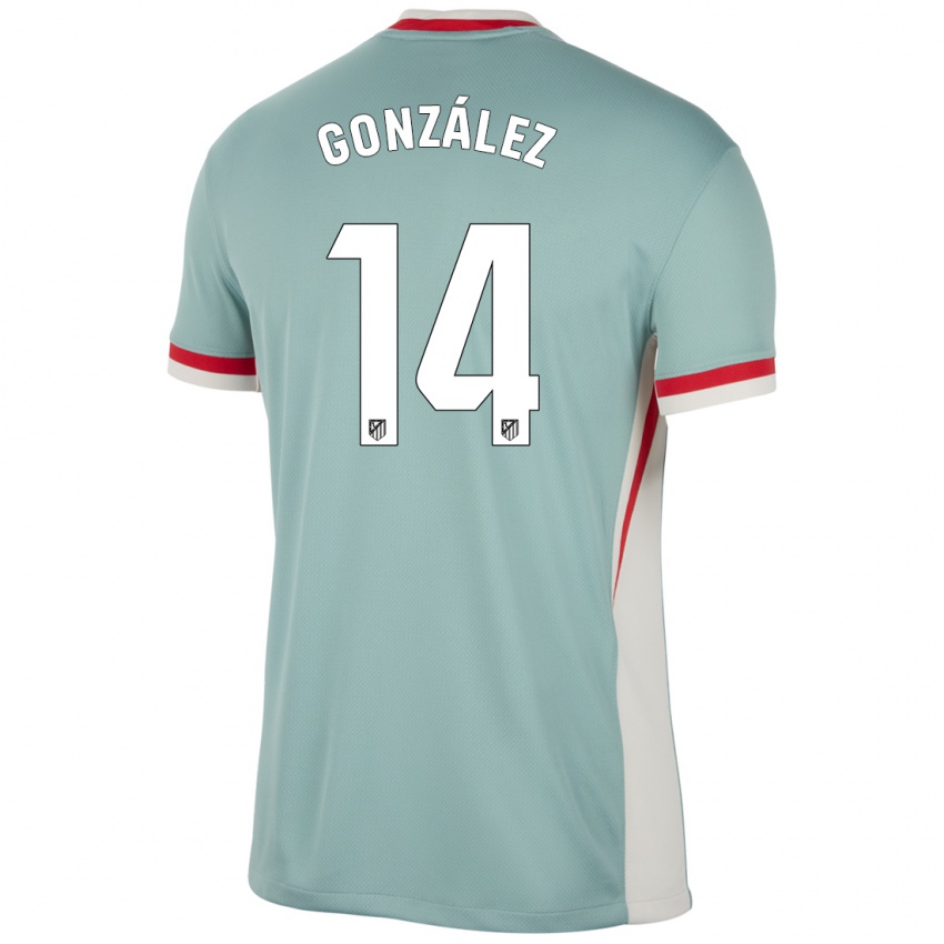 Hombre Camiseta Joaquín González #14 Beige Claro Azul 2ª Equipación 2024/25 La Camisa Chile