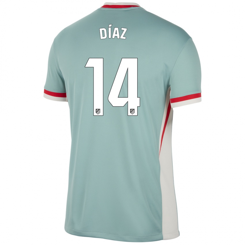 Hombre Camiseta Javier Díaz #14 Beige Claro Azul 2ª Equipación 2024/25 La Camisa Chile