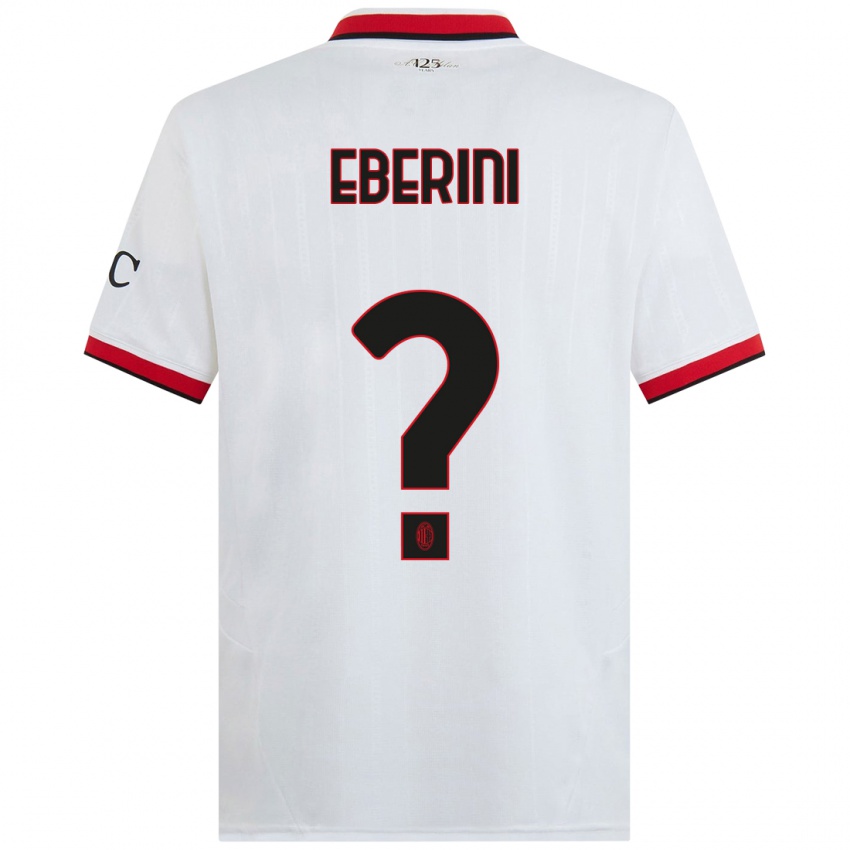 Hombre Camiseta Daniele Eberini #0 Blanco Negro Rojo 2ª Equipación 2024/25 La Camisa Chile