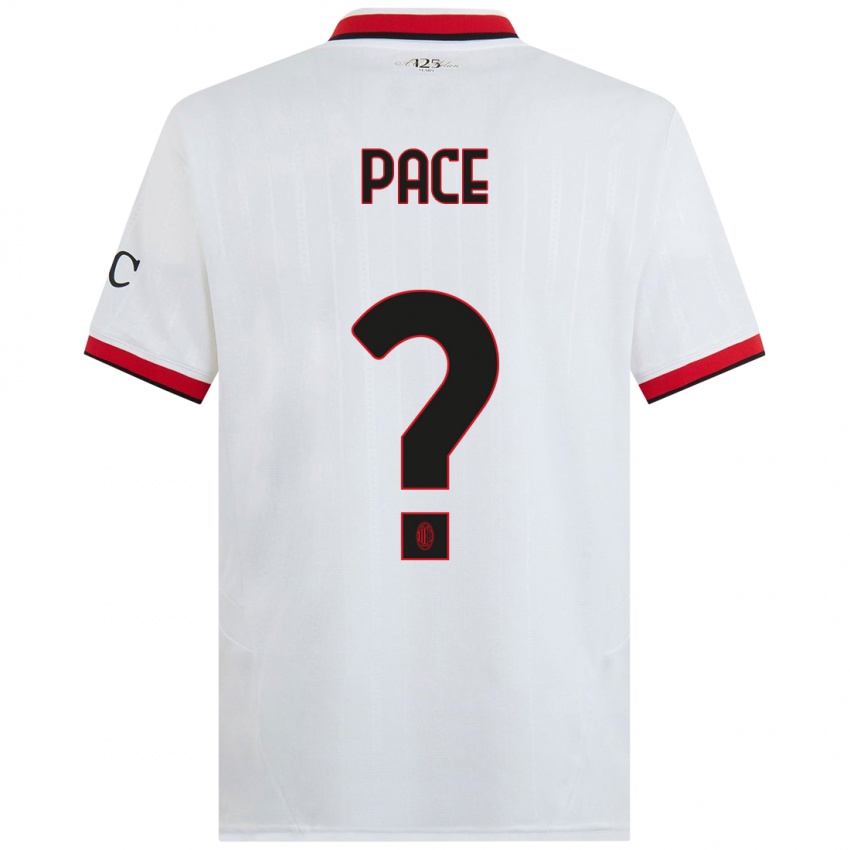 Hombre Camiseta Anthony Pace #0 Blanco Negro Rojo 2ª Equipación 2024/25 La Camisa Chile