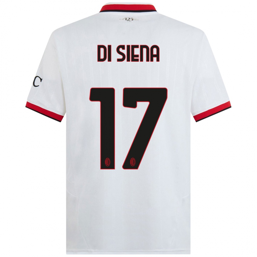 Hombre Camiseta Andrea Di Siena #17 Blanco Negro Rojo 2ª Equipación 2024/25 La Camisa Chile