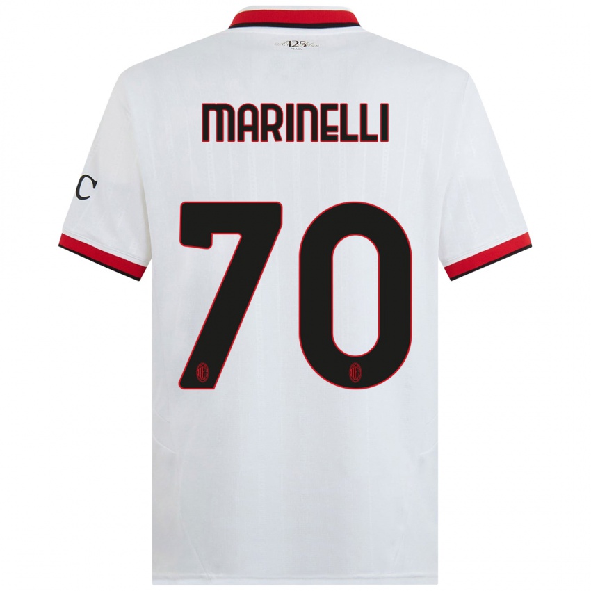 Hombre Camiseta Gloria Marinelli #70 Blanco Negro Rojo 2ª Equipación 2024/25 La Camisa Chile