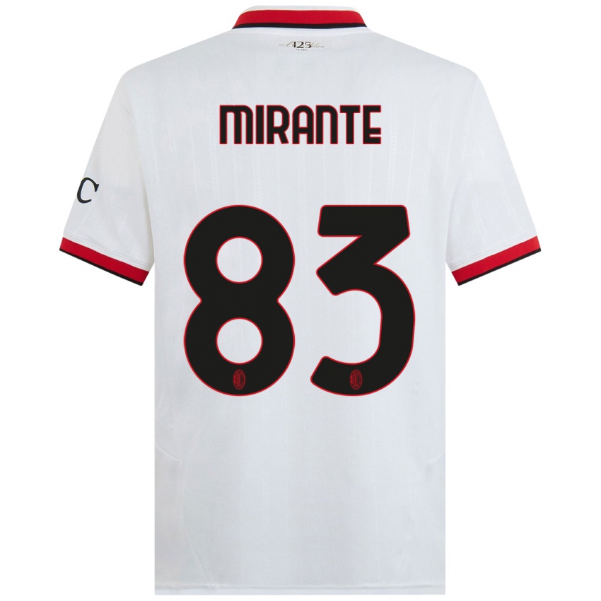 Hombre Camiseta Antonio Mirante #83 Blanco Negro Rojo 2ª Equipación 2024/25 La Camisa Chile