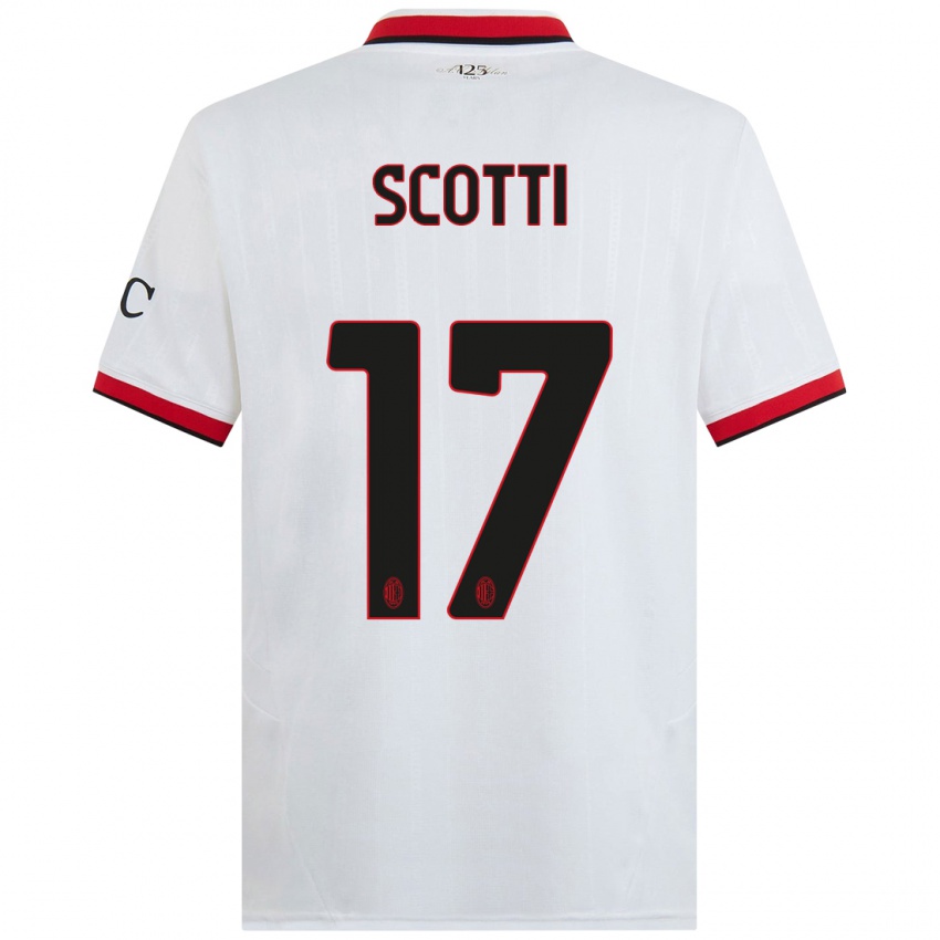 Hombre Camiseta Filippo Scotti #17 Blanco Negro Rojo 2ª Equipación 2024/25 La Camisa Chile