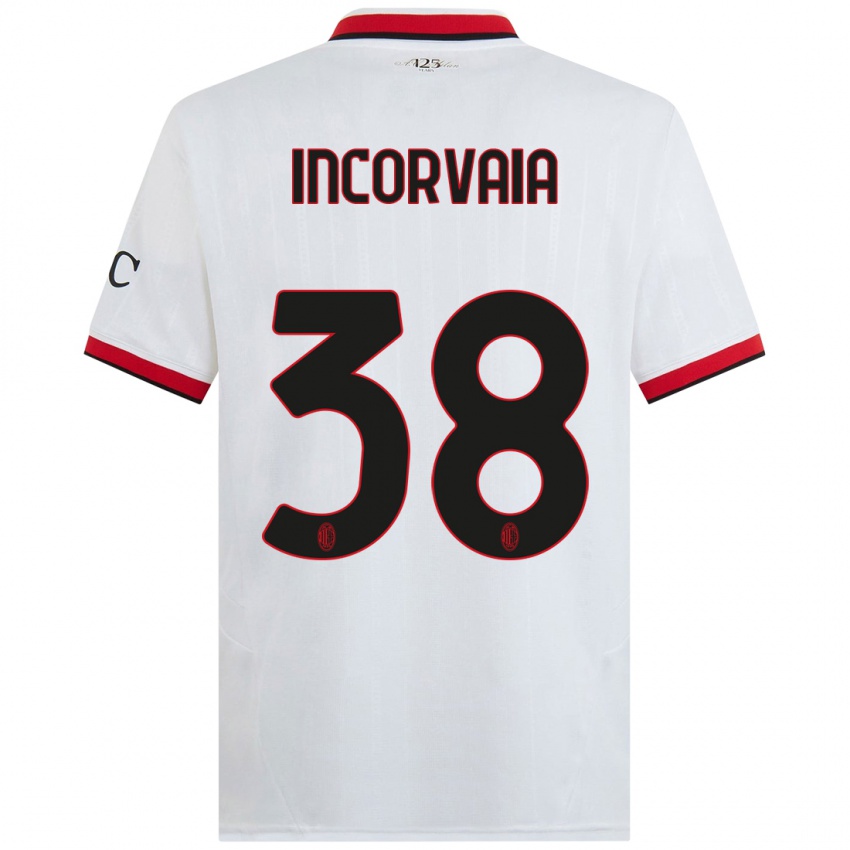 Hombre Camiseta Giovanni Incorvaia #38 Blanco Negro Rojo 2ª Equipación 2024/25 La Camisa Chile