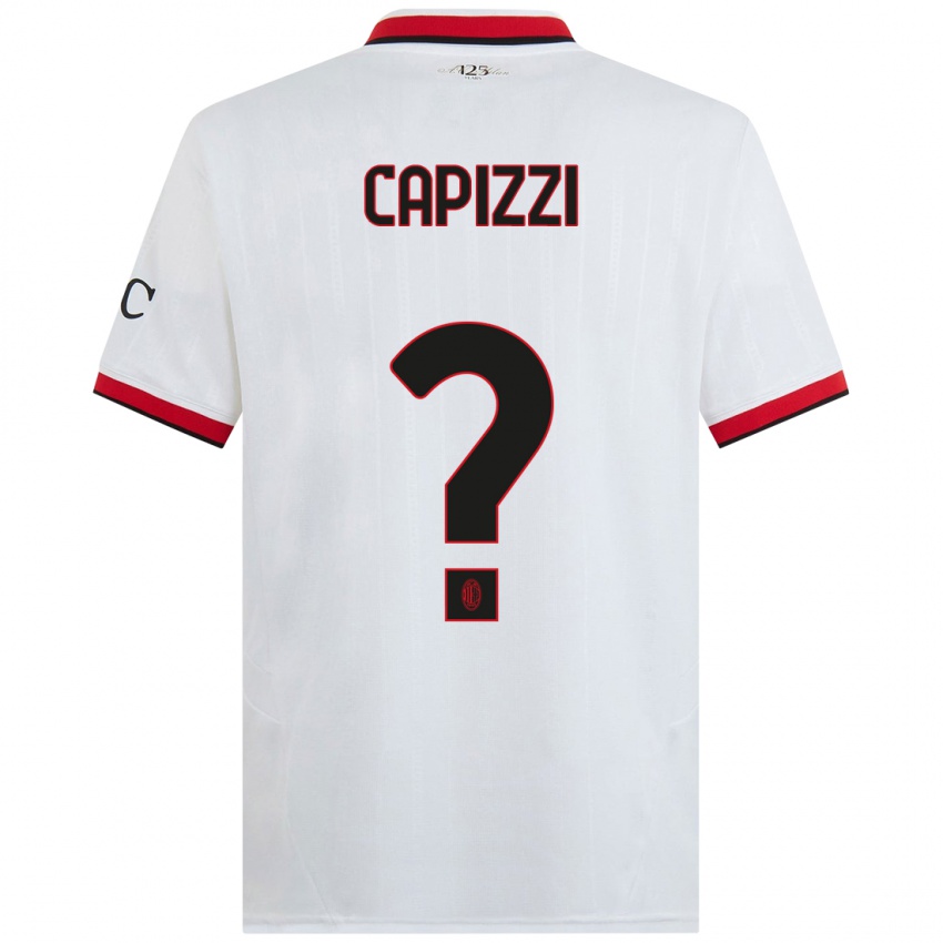 Hombre Camiseta Edoardo Capizzi #0 Blanco Negro Rojo 2ª Equipación 2024/25 La Camisa Chile