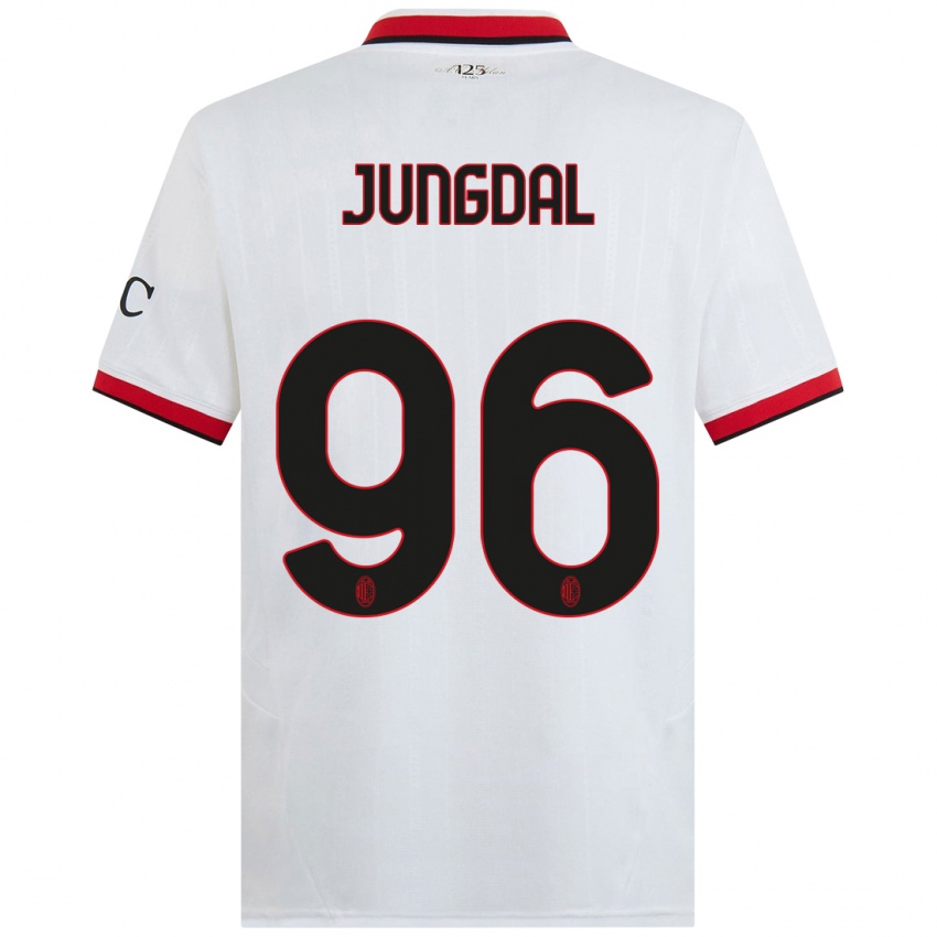 Hombre Camiseta Andreas Jungdal #96 Blanco Negro Rojo 2ª Equipación 2024/25 La Camisa Chile