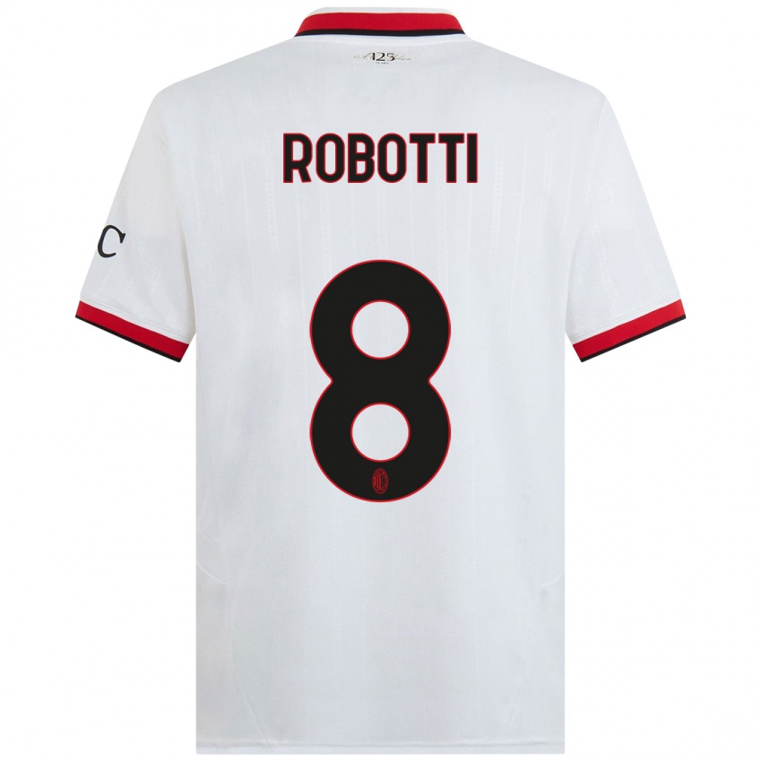 Hombre Camiseta Giovanni Robotti #8 Blanco Negro Rojo 2ª Equipación 2024/25 La Camisa Chile