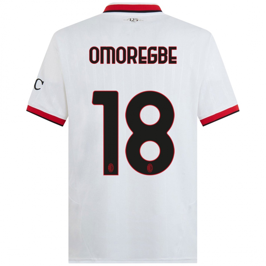 Hombre Camiseta Bob Murphy Omoregbe #18 Blanco Negro Rojo 2ª Equipación 2024/25 La Camisa Chile